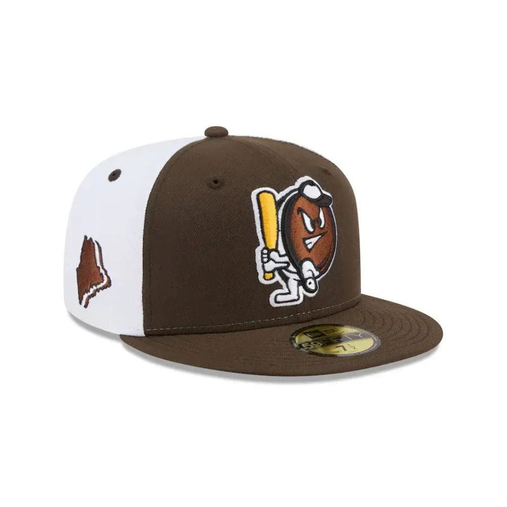 Portland Sea Dogs THEME NIGHT Brown-White-Brown Fitted Cap - New Era