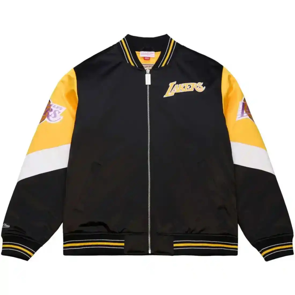 Los Angeles Lakers Throw it back Heavyweight Satin vintage Jacket - Mitchell&Ness