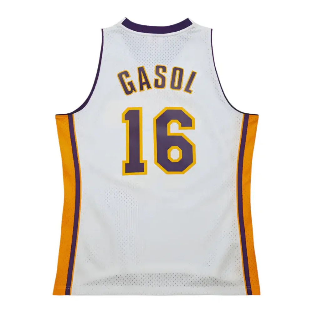 Los Angeles Lakers Pau Gasol White 2008/09 Hardwood Classics Noche Latina Swingman Jersey - Mitchell & Ness