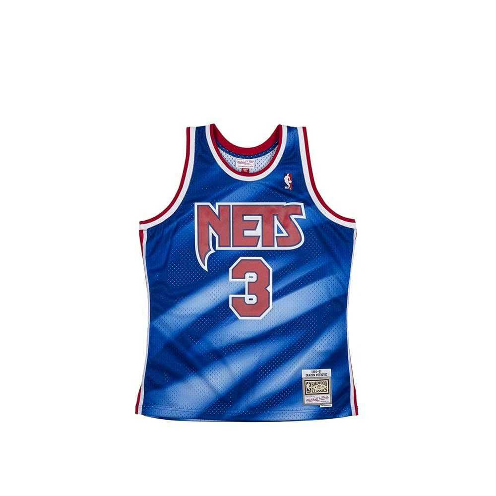 New Jersey Nets Drazen Petrovic Blue 1990/91 Hardwood Classics Swingman Player Jersey - Mitchell & Ness