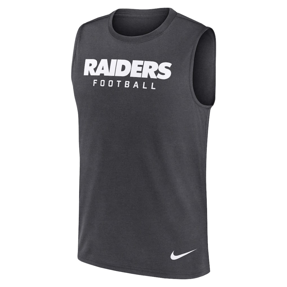 Las Vegas Raiders Charcoal Primetime Legend Fri-Fit Muscle Tank Top - Nike