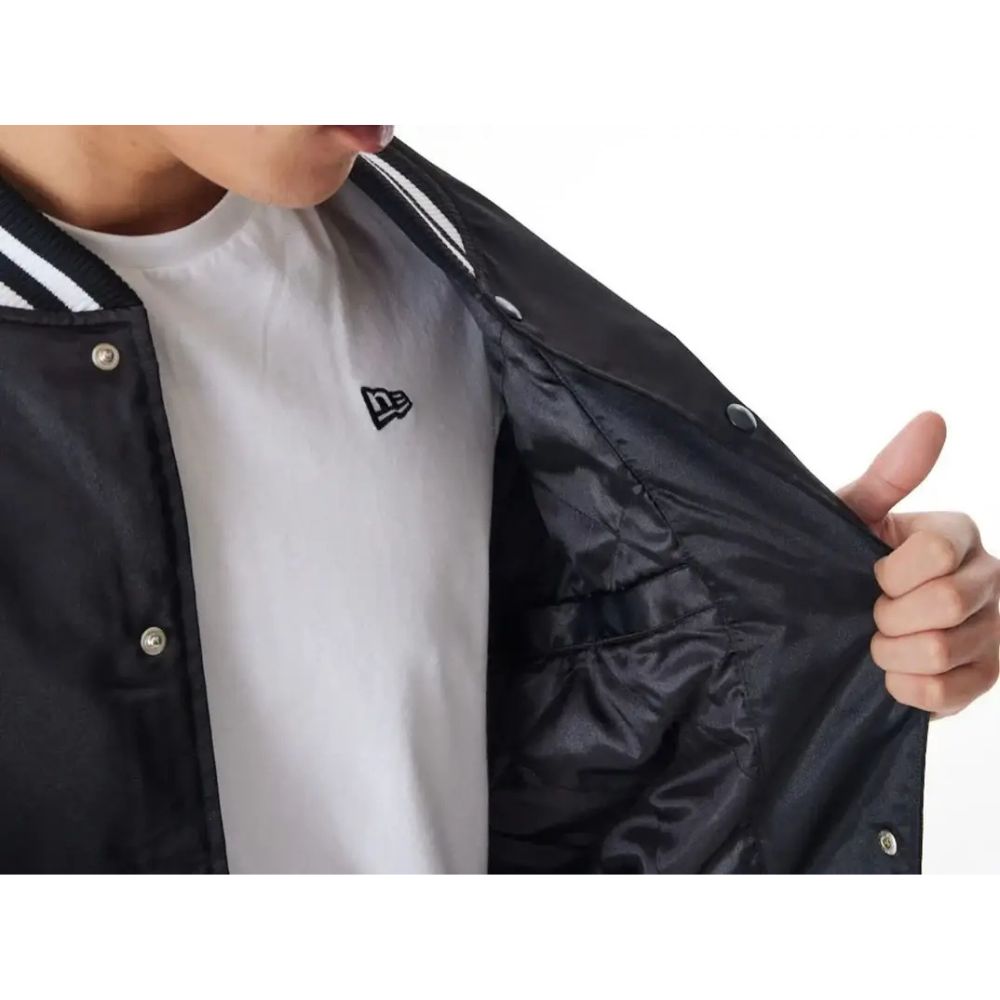 Las Vegas Raiders NFL New Era Satin Bomber Jacket