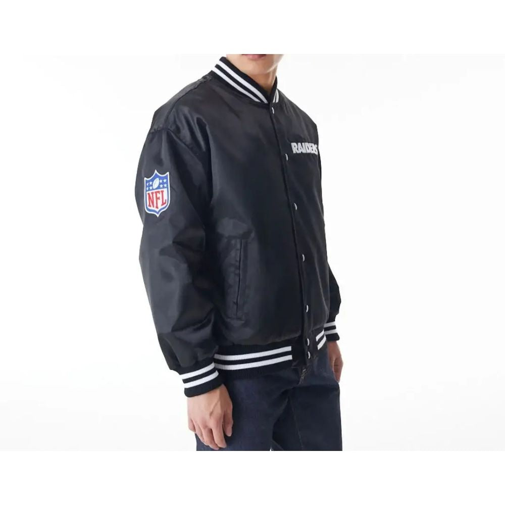 Las Vegas Raiders NFL New Era Satin Bomber Jacket