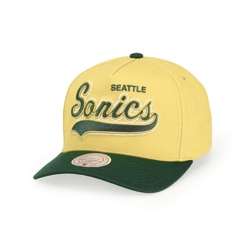 Casquette ajustable Seattle Supersonics Harvest Gold Pro Crown A-Frame