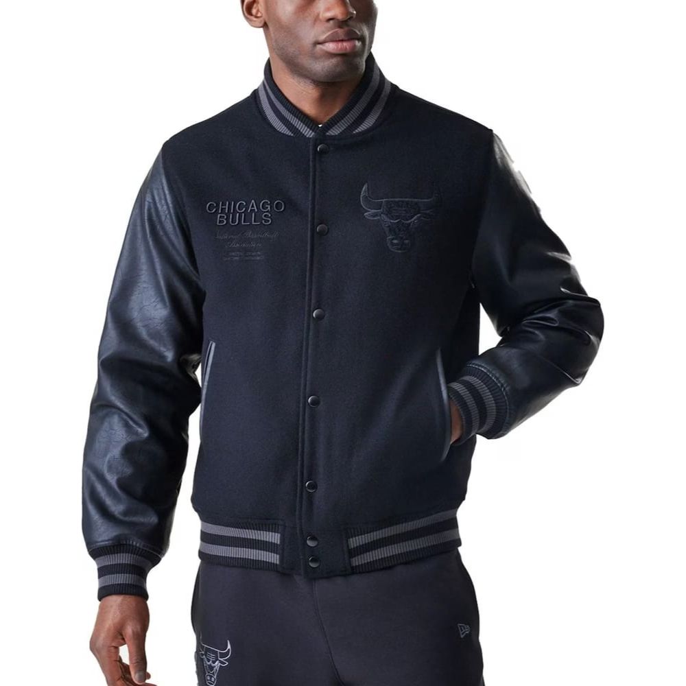 Chicago Bulls NBA Veste universitaire Black on Black - New Era