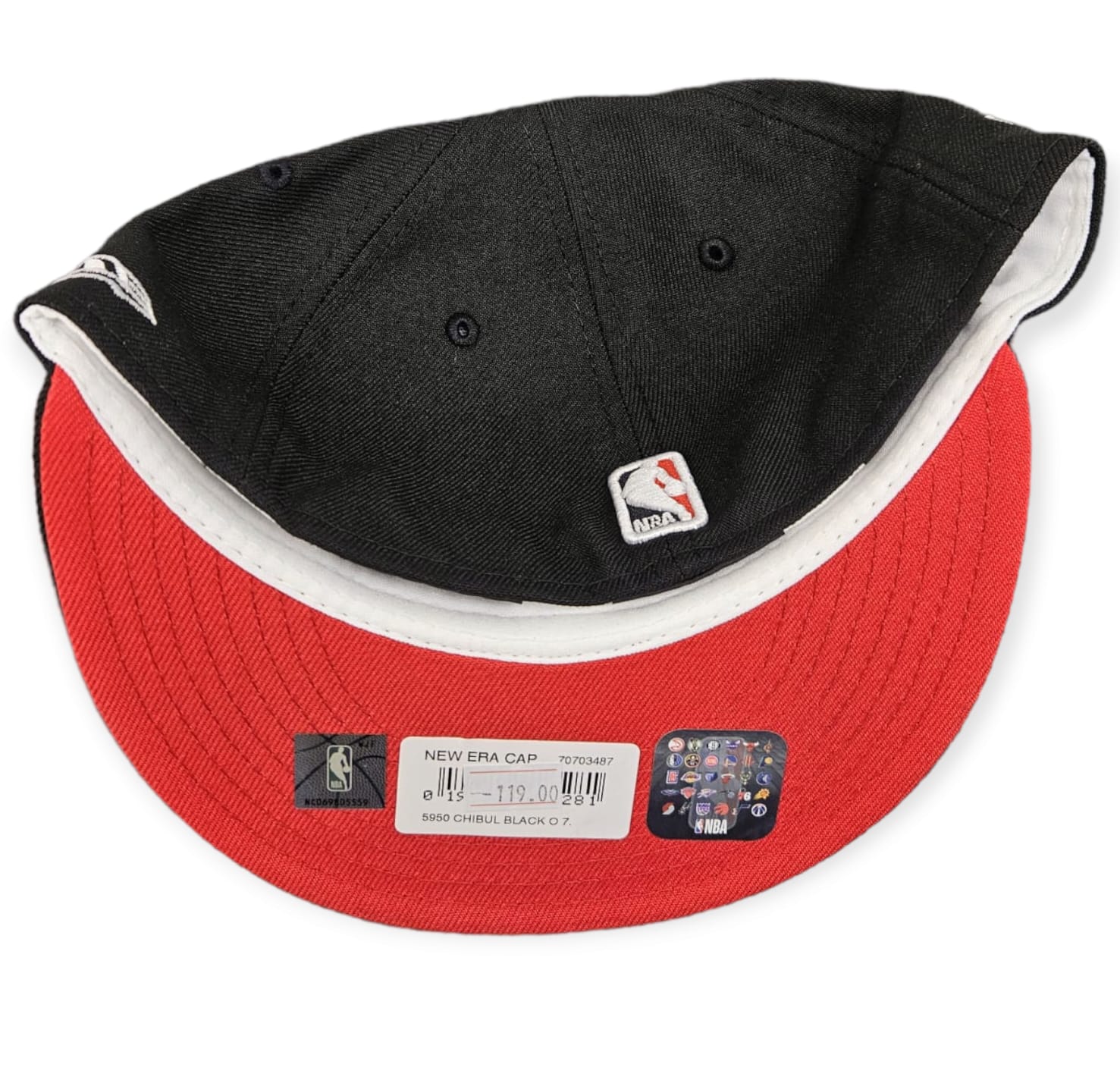 Casquette Chicago Bulls New Era 59FIFTY noire à l'envers
